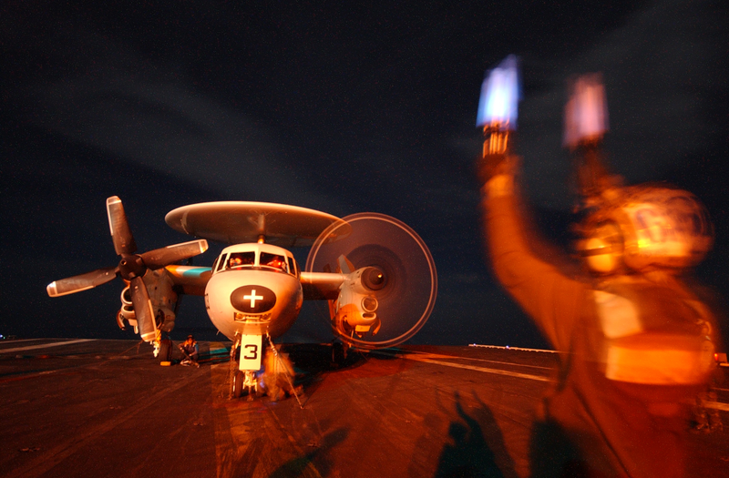 E-2C starting her engines